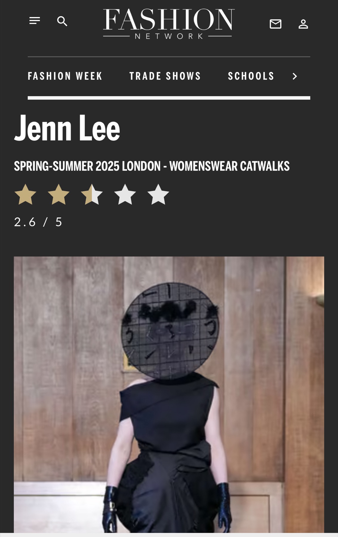 Fashion Network・JENN LEE 2025 春夏倫敦秀款報導